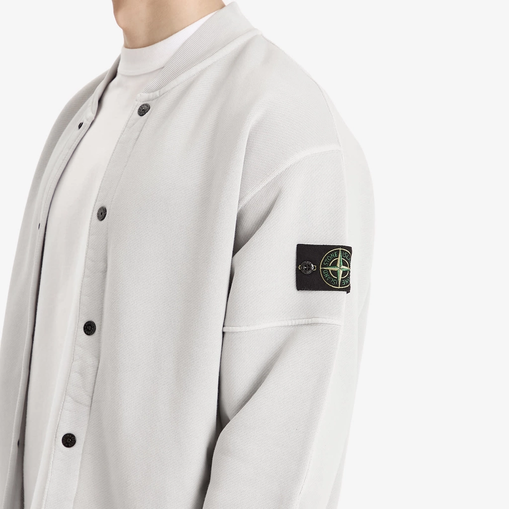 Stone Island Men's Old Effect Fleece Bomber Jacket Pearl Grey